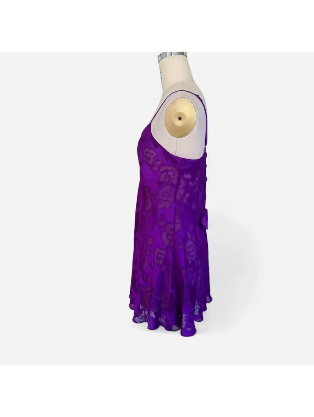 Victoria's Secret Y2K Purple Rose Burnout Slip Dress